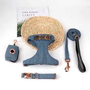 Harnais pour chien de luxe en denim imprimé confortable et doux avec boucle en métal DIY de haute qualité, réglable - Product Image 6