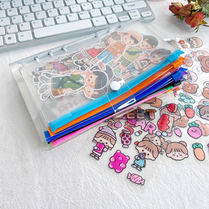 <span class=keywords><strong>Pochette</strong></span> de rangement étanche A5 A6 A7 <span class=keywords><strong>pochette</strong></span> à fermeture éclair en <span class=keywords><strong>plastique</strong></span> pour cartes planificateur 6 trous feuilles mobiles en <span class=keywords><strong>plastique</strong></span> PVC fermeture éclair <span class=keywords><strong>classeur</strong></span> - Product Image 5