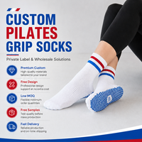 Chaussettes de sport personnalisées en coton pour femmes, antidérapantes, rayées, respirantes, tricotées, pour Pilates, Yoga, Fitness en salle