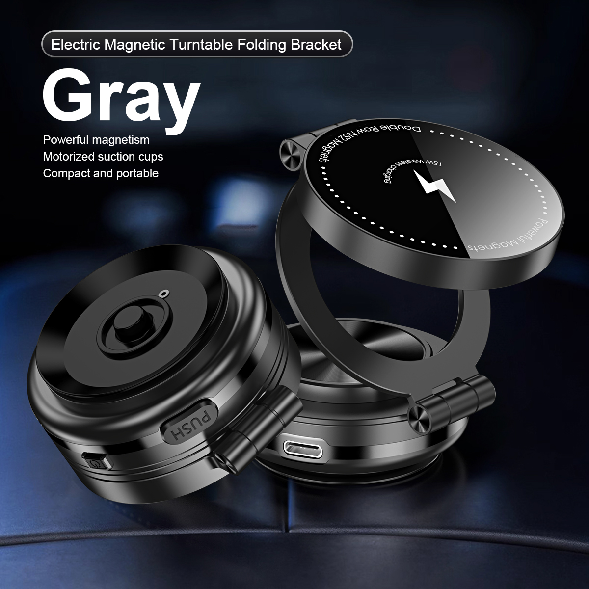 c5-gray(phone holder+wireless charging)