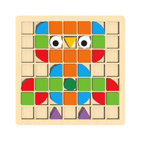 Juguetes Educativos de Madera para Niños Pequeños, Montessori, 120 Bloques, Rompecabezas de Mosaico con 40 Tarjetas de Formas para Niños