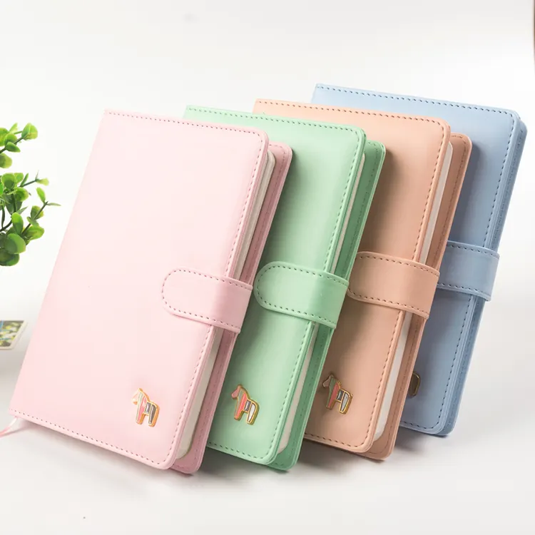 Custom Wholesale Hardcover Business Notebooks Colorful A5 A6 Pu Leather Traveler'S Planner Notebook with Ring Binder