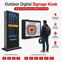 Affichage numérique extérieur KEINONE 55 pouces 3500 nits haute luminosité, kiosque publicitaire étanche IP65, contrôle du texte SDK, contrôle à distance CMS