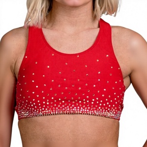 Women <b>Rhinestone</b> Sports Bra Scoop Neck Racerback Medium Support Fitness <b>Top</b> Sports Bra Solid Colors Breathable Print <b>Rhinestones</b> - Product Image 5