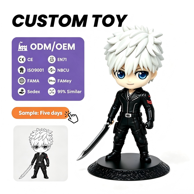 OEM Custom Factory Direct Anime Spy Action Figure Black Combat Suit ABS PVC Collectible Figurine for Desktop Decor and Gift