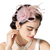 Sombreros de Fiesta para Mujer, Sombreros de Iglesia con Clip para Cóctel y Boda, 100% Poliéster