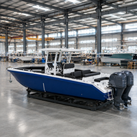 Nouveau Bateau de Pêche Robuste de 28 pieds avec Console Centrale, en Aluminium 5083, Moteur Double 200 CV, Bac à Vivre, Porte-Cannes, pour Pêche Sportive en Haute Mer