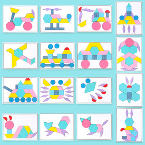 Hoogwaardige houten creatieve puzzels (180 st.) voor kinderen, educatief speelgoed voor kinderen, bevordert geometrisch denken - Product Image 4