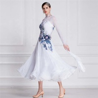 B-18413 Personnalisé Offre Spéciale Bal Blanc Lisse Concurrence Robe De Danse Haut De Gamme moderne Robe De Danse De Salon Pour Adultes
