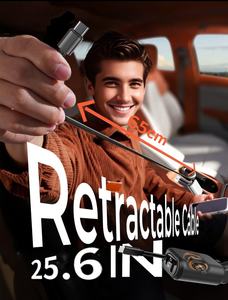 AGETUNR A28 Araç İçi 6'sı 1 Arada Hızlı Şarj Cihazı Geri Çekilebilir 75cm 36W Type-C Kablo + 2*36W PD + 2* 18W QC3.0 Portlu 1M Kablo Arka Koltuğa Uzatılabilir - Product Image 3