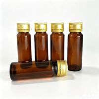 Flacons en verre ambré opaques pour médicaments liquides oraux, capacité 20ml, 30ml, 50ml, avec bouchons à vis en aluminium