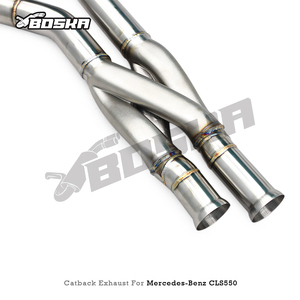Échappement Catback avec soupape électronique, finition polie de luxe, Mercedes-Benz CLS550 V8 4.7L 2010-2016, Boska Racing, tuyau en acier inoxydable - Product Image 6