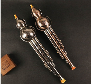 Hulusi en cuivre plaqué, nouveau style, fabriqué en usine, instrument folklorique chinois, facile à jouer pour les débutants, en résine avec étui - Product Image 6