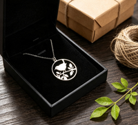 Collier pendentif oiseau creux en acier inoxydable sur branche, collier minimaliste avec découpe ronde oiseau et feuille, bijou quotidien pour femme, cadeau