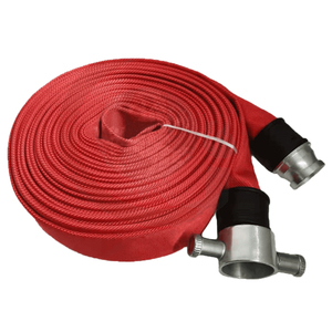 Fair price fire safety equipment 2.5 inch red lay flat rubber covered fire hose with coupling lay flat fire hose