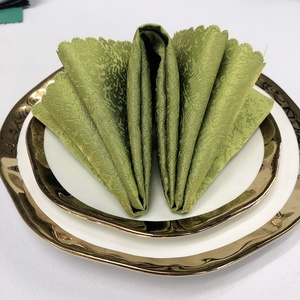 Serviettes de table en polyester <span class=keywords><strong>noir</strong></span> pour mariage, banquet, dîner - Product Image 2