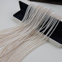 Chaîne de perles d'eau douce naturelles cultivées de qualité AA, de couleur blanche, de forme ronde, HB HB69 4-5 mm, pour la fabrication de bijoux