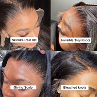 SKINLIKE Real HD untuk Wig Rambut Manusia Virgin Brasil Model Body Wave Tak Terlihat 01mm Ultra-tipis Ujung Berjumbai Simpul Kecil