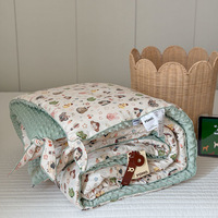 Couette en coton pour enfants, imprimée de dessins animés, couverture en gaze double couche, lavable en machine, pour le printemps, l'automne et l'hiver