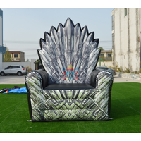 Winway Inflatables - Trônes gonflables commerciaux personnalisés en PVC, canapé trône gonflable, chaise de roi, 3m, capacité 100KG, thème animaux et nature, pour fêtes