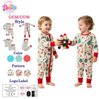 Ensembles de pyjamas pour enfants en fibre de bambou, vêtements pour enfants, bambou personnalisé NB-16T, motifs de Noël, ensembles pour bébés