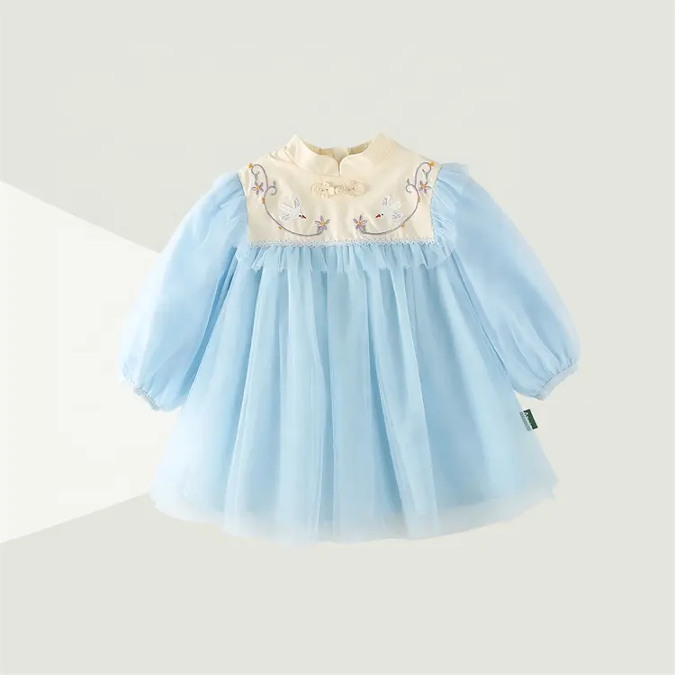 China Girl's Cute Fashion Embroidered Kids Girl Casual Puffy Princess Dresses