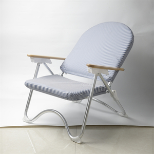 Blu Navy pesante oversize imbottito pieghevole in alluminio Teak braccioli <span class=keywords><strong>poltrona</strong></span> reclinabile <span class=keywords><strong>sedia</strong></span> <span class=keywords><strong>a</strong></span> <span class=keywords><strong>sdraio</strong></span> con cuscino - Product Image 6