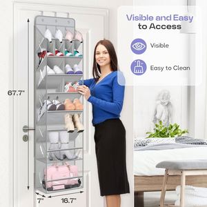 Large Deep Pockets Hanging <b>Shoe</b> Rack Clear Over the Door <b>Shoe</b> Organizer for Closet - Product Image 4
