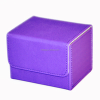 Boîte à cartes personnalisée 100+ en cuir PU premium, forme carrée flexible, avec fermeture magnétique, design Sidewinder Flip, organisation 1 couche