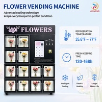 Distributeur automatique de fleurs réfrigéré JOYVEND avec porte vitrée extérieure, capacité de 12 pièces, garantie 1 an, pour campus, paiement sans espèces