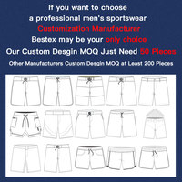 Shorts de bain personnalisés Bestex pour hommes, extensibles dans 4 directions, shorts de surf sportifs pour l'été, shorts de bain pour hommes