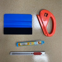 Kit d'outils professionnel de teinture automobile 7 pièces - Ensemble ultime de teinture de vitres de voiture avec raclettes en caoutchouc dur
