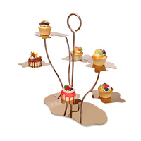 Supports de présentation de nourriture pour buffet, design moderne en acier inoxydable, carrés, élégants, pour mariage, traiteur, desserts