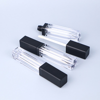 Vente en gros de contenants de gloss à lèvres en plastique transparent carré de 7 ml, emballage cosmétique vide pour les lèvres, tube vide pour gloss à lèvres