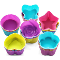 Set Peralatan Panggang Ramah Lingkungan dan Aman untuk Makanan dengan Cetakan Silikon untuk Membuat Muffin dan Cupcake
