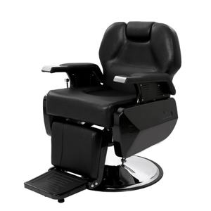 Sillón de Barbería Reclinable de Cuero Negro con Bomba Hidráulica de Alta Resistencia, Equipo de Belleza para Salón de Hombres - Product Image 4