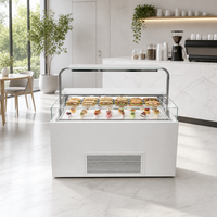 Vitrine réfrigérée à air pour saumon, sans givre, pour supermarché, section fruits de mer frais