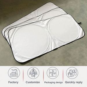 Foldable Front Windshield <b>Shade</b> Polyester Uv Heat Sun <b>Shades</b> Auto Double Circle Car Sunshade With Custom Logo Print - Product Image 3