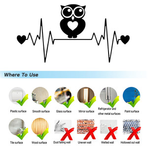 Owl Heart <span class=keywords><strong>Beat</strong></span> Vinyl Decal Cửa Sổ Xe Máy Máy Tính Xách Tay Xe Cửa Sticker Trang Trí Quà Tặng Chết Cắt Decals Máy Tính Xách Tay Cửa Sổ Kính - Product Image 6