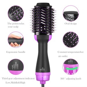 Tóc Curler Volumizer Salon Hot Nhiệt Không Khí Lược Mái Chèo Styler Bàn Chải Tiêu Cực Sắt Máy Phát Điện 3 4 Trong 1 Ép Thổi Máy Sấy Công Cụ - Product Image 3