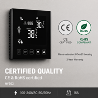 Termostat Digital Bulat yang Dapat Diprogram dengan Kontrol Suara Modbus dan Mendukung Berbagai Bahasa