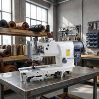 Machine à coudre à double aiguille à bras libre pour cuir DS-4420-D4 avec relevage de pied électromagnétique et coupe-fil automatique en fonte