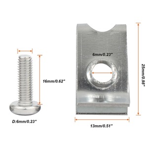 M6-13*24 Zinc Plated Steel Car Door <b>Trim</b> <b>Clip</b> With Screw For Replace Repair Auto Fastener - Product Image 1