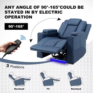 <span class=keywords><strong>Fauteuil</strong></span> inclinable électrique en cuir Meimin pour cinéma maison, pivotant, avec massage intégré, pour un confort optimal - Product Image 3