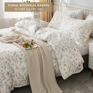 Juego de Funda Nórdica Wotcsil de 135/150 cm, Verde Beige, Diseño Floral, Jardín Botánico, Microfibra, 3 Piezas, Incluye Fundas - Product Image 2