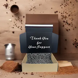 Customized Bio-Degradable Peel Strip Tear Paper Zipper Paper Box Eco-friendly Coffee Beverages Brown Kraft Packaging Box