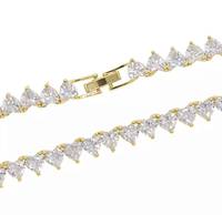 Nouveauté Collier pendentif tennis en zircon en forme de cœur, bijoux brillants, collier transparent pour demoiselle d'honneur, zircone cubique