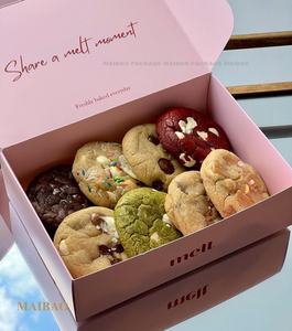 Venta al por mayor precio barato pastel postre galleta macarrón regalo papel galletas caja embalaje, Mochi Donut caja de papel embalaje - Product Image 1