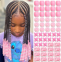 60 Perles pour Cheveux pour Enfants, Grandes Perles pour Tresses et Dreadlocks, Accessoires Multi-formes, Perles pour Cheveux pour Femmes et Filles