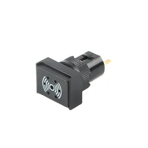 16mm plastic black color rectangular buzzer switch Continuous buzzer 12V 24V